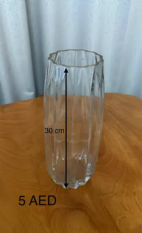 Clear Tall Glass Vase - 30 cm