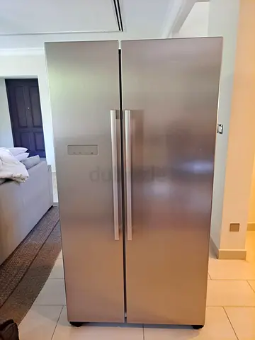Stainless Steel Double-Door Refrigerator - Good Condition