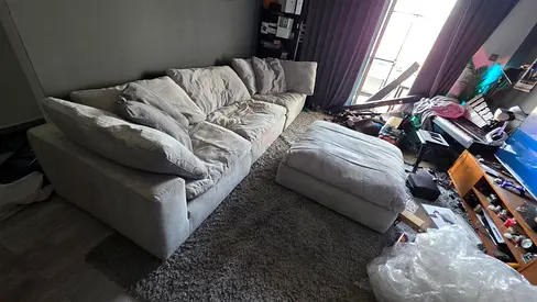 As A New Condition High Quality Marina Home feather 🪶 filled modular sofa with footstool