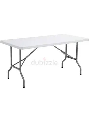 White Rectangular Folding Utility Table