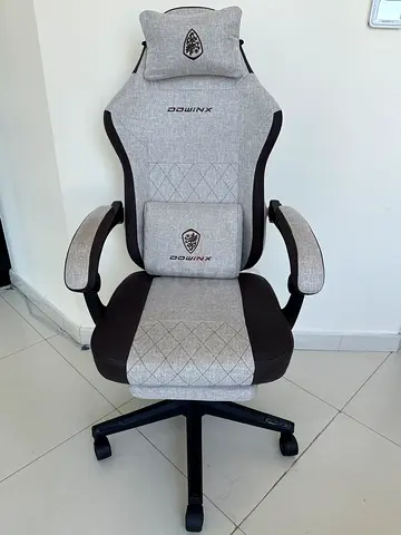 DowinX Ergonomic Gaming/Office Chair with Lumbar and Head Support - Light Grey