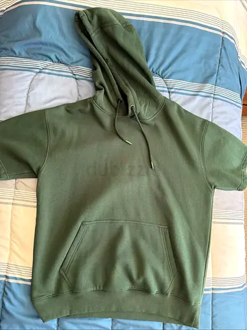 Olive Green Short-Sleeve Hoodie - Good Condition