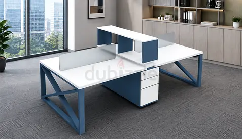 Custom-Made 4-Person Office Workstation Desk