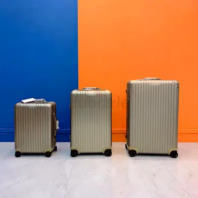 RIMOWA Aluminum suitcase in titanium