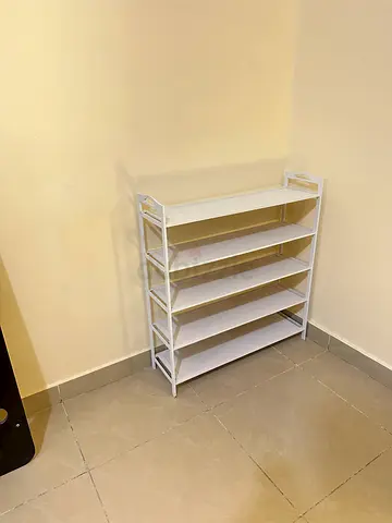White 5-Tier Shoe Rack / Narrow Shelf - Good Condition