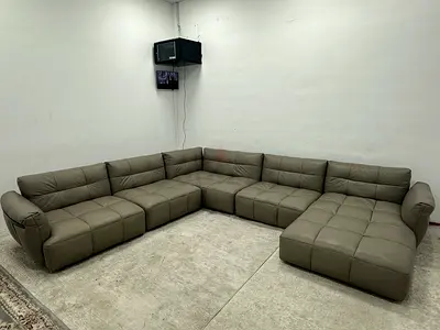 Natuzzi brand pure leather ushape sofa
