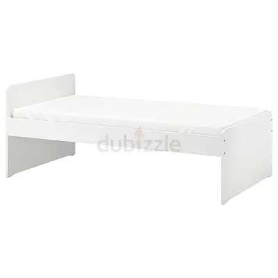 Free mattress and 2 under bed storage boxes + Simple single white bed frame - excellent condition