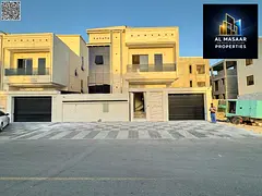 Modern villa in Al Amera area, Ajman, with high-end finishing, including electricity and water. Free