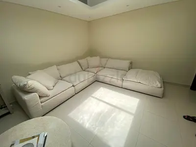 Original Marina Home luscious feather filled sofa with footstool