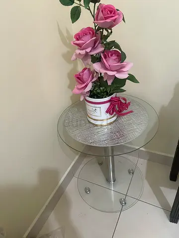 2 glass side tables