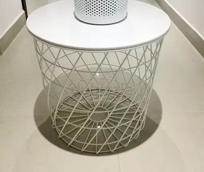 White storage stool