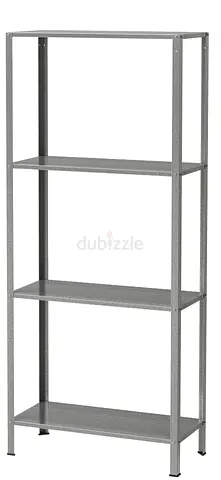 IKEA Heavy-Duty 4-Tier Metal Storage Shelving Unit - Grey