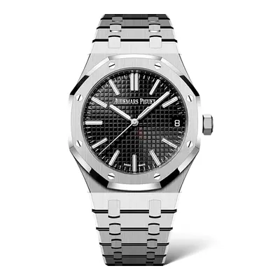 Audemars Piguet Royal Oak Stainless Steel Mens Watch (Classic Black Tapisserie Dial)