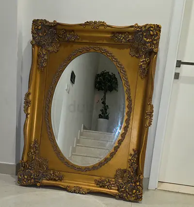 Large Ornate Gold Framed Oval Mirror