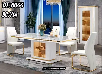 Brand new Luxury Quality Top Marble Dinning table with 6 Cbairs Available