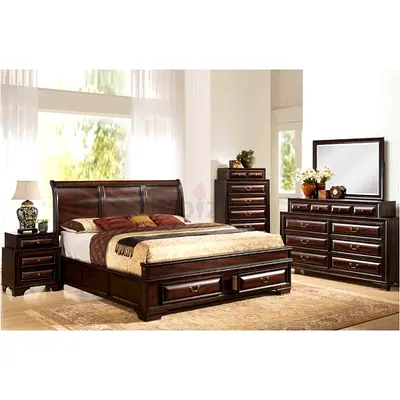 Super King Solid Wood Bed with Storage Drawers