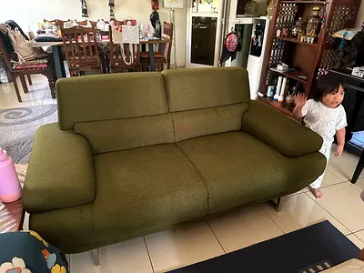 Green 3-Seater Fabric Sofa in Good Condition
