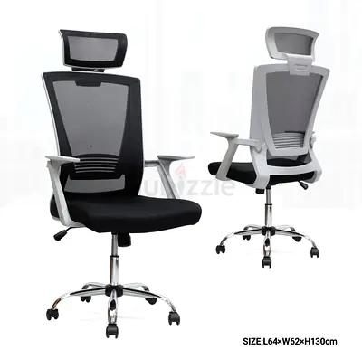 Ergonomic Mesh Office Chair with Headrest - Black