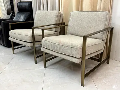 West Elm Brass Frame Accent Chair