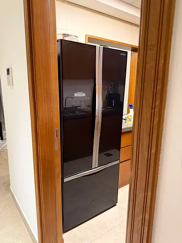 Black Side-by-Side Refrigerator - Good Working Condition