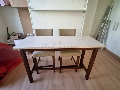 Bar counter and chairs