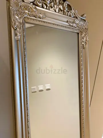 Large Ornate Full-Length Silver Wall/Standing Mirror