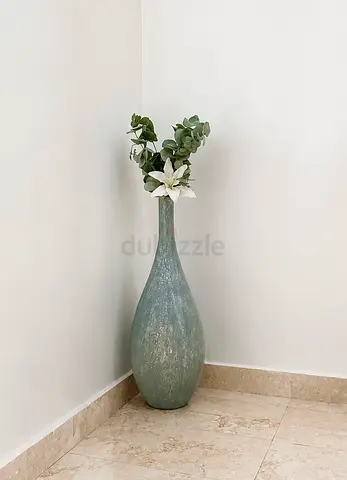 Tall Decorative Floor Vase with Faux Greenery