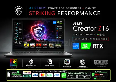 ● MSI Creator Z16 - RTX 120Hz Artist + Gamers - Brand New Condition - Amazing Proart Series - xps x1