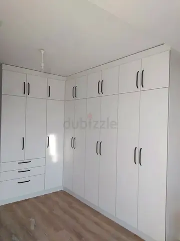 Large White Corner Wardrobe with Drawers - Good Condition