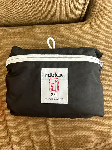 Packable 25L Foldable Backpack - Black (New)