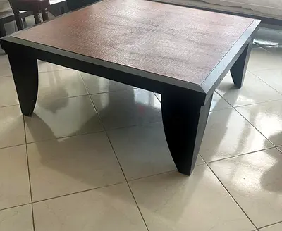 Options Furniture Wood and Leather Table