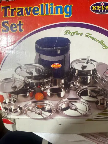 Stainless Steel Travel Tiffin Set with cutlery  (Unused in Box)