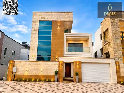 فيلا للإيجار | 5 غرف ماستر + غرفة خادمة | خلف الحديقة مباشرة | روف | الياسمين – عجمان