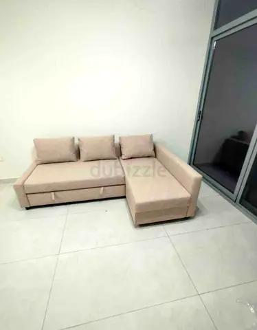 IKEA L Shape Sofa cum bed with big storage and you can fix the storage left or right anyside you wan