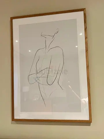 Minimalist Line Drawing Framed Art - Nude Silhouette