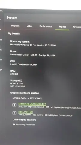 Gaming PC - Intel i7-14700K, RTX 3080 Ti, 32GB RAM, 1TB SSD + 2.7TB HDD