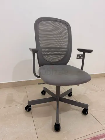 Grey Mesh Swivel Office Chair with Armrests (FLINTAN IKEA chair)