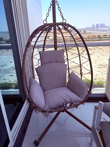 Hanging Egg Chair with Stand and Cushions - Good Condition