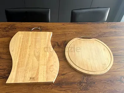 Set of 2 Wooden Cutting/Serving Boards — Good Used Condition