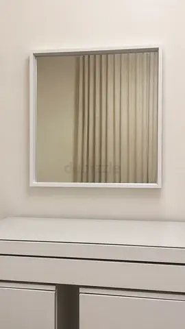 Simple White Framed Wall Mirror - Square, 1pc