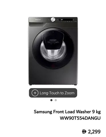 Samsung Front Load Washer 9kg WW90T554DANGU - Good Condition