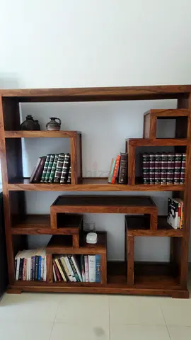 Solid Wood Geometric Bookcase very Good Condition
