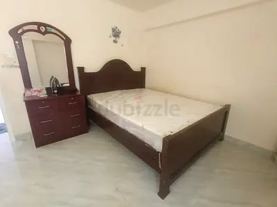 Solid Wood Double Bed with Mattress and Matching Dresser and 2 chairs