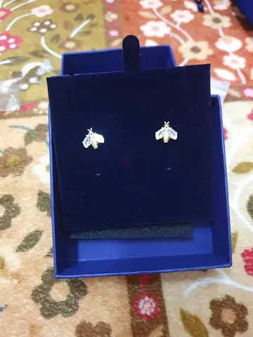 Gold-tone Bee Stud Earrings, gently used