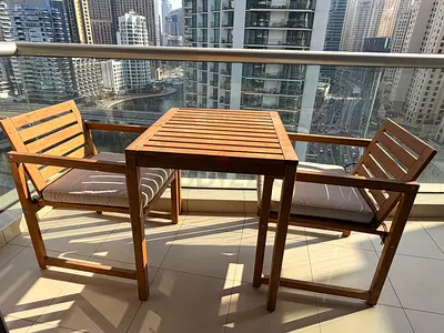 NÄMMARÖ
Table+2 chairs w armrests, outdoor, light brown 75 cm