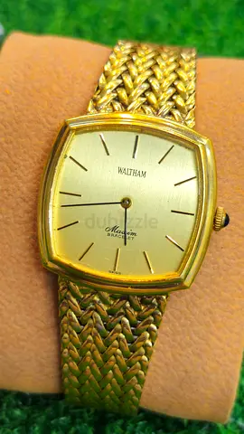 Vintage Waltham Maxim Bracelet Gold-Tone Mens Watch - Working(USED)