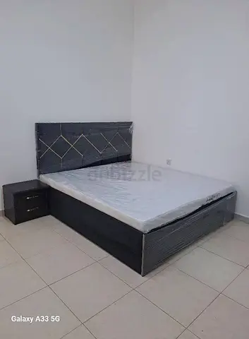 Brand New Queen Bed Frame with Headboard and Matching Nightstand - Grey