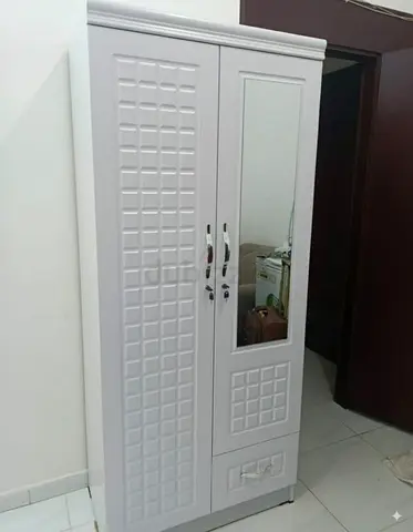 Brand New White 2-Door Wardrobe with Mirror and Drawer -