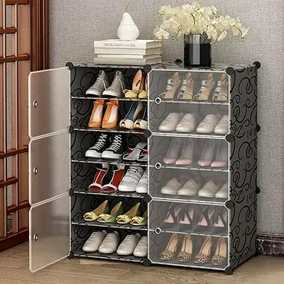 Portable Modular Shoe Rack Organizer with 12 Compartments