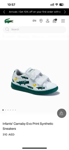 Infants Lacoste Carnaby Evo Print Synthetic Sneakers - Size 24.5